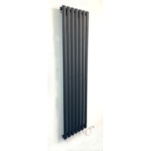 Greenedhouse - Electric Anthracite Single Oval Tube Radiators 1600 x 420 Vertical Column Radiators