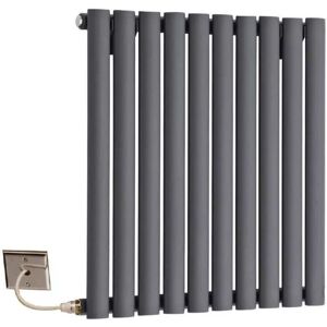 Greenedhouse - Single Electric Oval Panel Radiators 600mm High 1003mm Wide – Anthracite