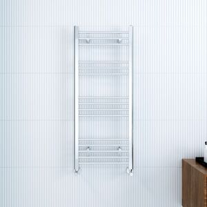 Elegant - 1200 x 500 mm Chrome Designer Flat Panel Heated Towel Rail Radiator Efficient Rads