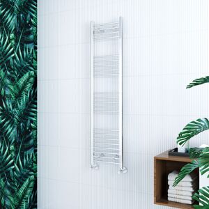 ELEGANT 1600 x 400 mm Chrome Designer Flat Panel Heated Straight Towel Rail Radiator