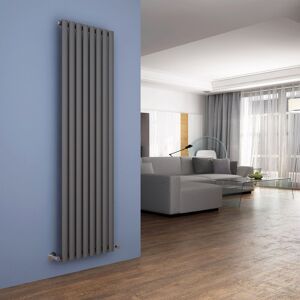 Elegant - 1800 x 472mm Anthracite Designer Radiator Vertical Oval Column Panel Single Panel Rad