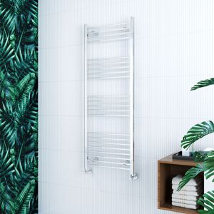 Elegant - 1600 x 600 mm Chrome Designer Flat Panel Towel Rail Radiator Bathroom Heated