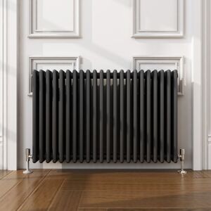 ELEGANT 600 x 1010mm Anthracite Traditional Radiator Horizontal Cast Iron Style Triple Column Rad