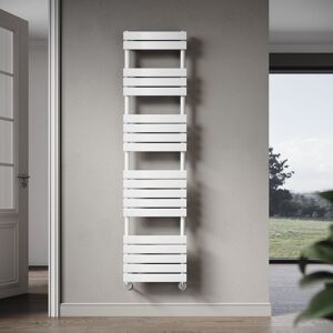 Elegant 1800 x 450mm Heated Towel Rail White Modern Bathroom Radiator, Flat Panel Design, Central Heating Towel Warmers, Exclude Valves