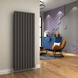 Elegant - 1600 x 608mm Anthracite Designer Radiator Vertical Flat Panel Double Panel Rad