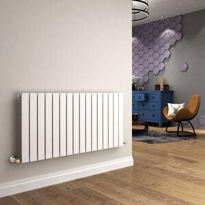 Elegant - 600 x 1216mm White Designer Radiator Horizontal Flat Panel Single Panel Rad