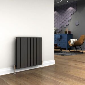 Elegant - 600 x 608mm Anthracite Designer Radiator Horizontal Flat Panel Double Panel Rad