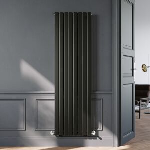 Elegant - 1800 x 544mm Black Vertical Radiator Designer Single Panel Flat Panel Rads