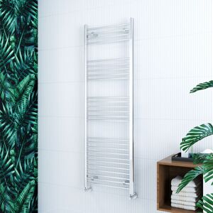 ELEGANT 1800 x 600 mm Chrome Designer Flat Panel Heated Straight Towel Rail Radiator