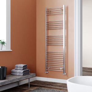 ELEGANT 1800 x 600 mm Chrome Efficient Rads Straight Towel Rail Radiator Bathroom Heated + Anthracite Thermostatic Radiator Valves