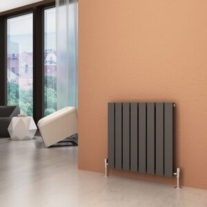 Elegant - 600x608mm Horizontal Designer Double Flat Panel Column Radiator Anthracite Central Heating