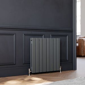 Elegant - Anthracite Horizontal Column Designer Radiator Double Flat Panel Radiator Heater 600 x 600 mm