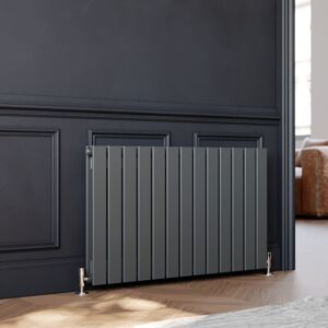 Elegant - Anthracite Horizontal Column Designer Radiator Double Flat Panel Radiator Heater 600 x 988 mm