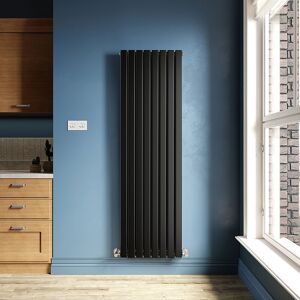 Elegant - Black Designer Radiator 544 x 1800 mm Flat Single Panel Vertical Central Heating Radiator
