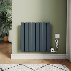 Elegant - Smart WiFi Electric Steel Radiators Central Heating Radiator Vertical Horizontal Wall Mounted Heater No Plumbing 600W Anthracite 630x604mm