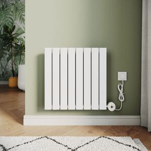 Elegant - Smart WiFi Electric Steel Radiators Central Heating Radiator Vertical Horizontal Wall Mounted Heater No Plumbing 600W White 630x604mm