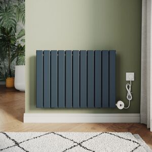Elegant - Smart WiFi Electric Steel Radiators Central Heating Radiator Vertical Horizontal Wall Mounted Heater No Plumbing 800W Anthracite 630x832mm