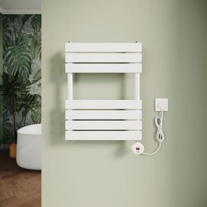 Elegant - Electric Heated Towel Rail Smart WiFi Thermostatic Dryer Flat Panel Wall Mounted Warmer 400W White 650x400mm
