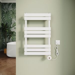 Elegant - Electric Heated Towel Rail Smart WiFi Thermostatic Dryer Flat Panel Wall Mounted Warmer 400W White 800x500mm
