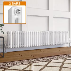 Elegant - Horizontal Column Radiator White Radiator Cast Iron Radiator Column Radiator Rads 300 x 1505 mm