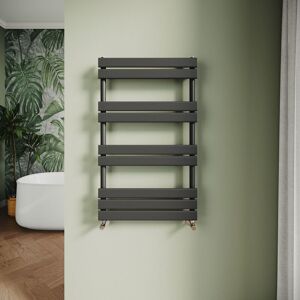 Elegant - Modern Central Heating Towel Radiator Bathroom Flat Panel Heated Towel Rail 1000x600mm Black