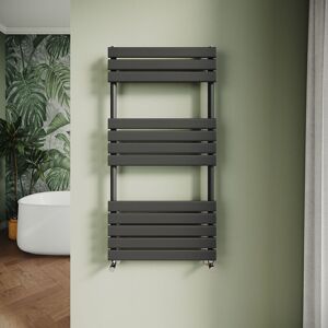 ELEGANT Modern Central Heating Towel Radiator Bathroom Flat Panel Heated Towel Rail 1200x600mm Black