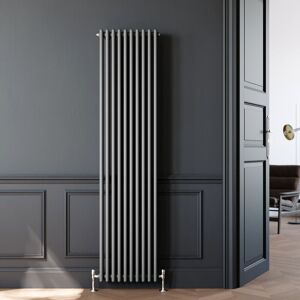 Elegant - Traditional Column Radiator Cast Iron Style Radiator Vertical Radiator 1800 Anthracite Triple Column Radiator Rads 1800 x 470 mm