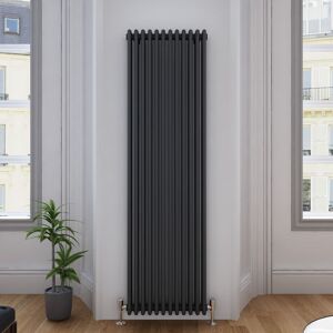 ELEGANT Traditional Radiator Anthracite Double Vertical Cast Iron Grey Radiator 2 Column 1800 x 554 mm
