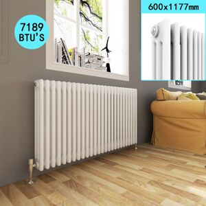 Elegant - Traditional Radiator Cast Iron 600 x 1177 mm Horizontal Radiator White Triple Horizontal Column Radiators
