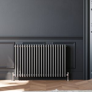 Elegant - Steel Radiator 600x1010mm Traditional Cast Iron Style Triple Column Horizontal Radiator Anthracite Central Heating Rads