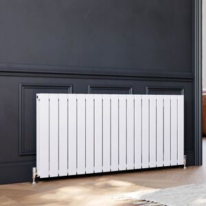 ELEGANT Horizontal Designer Radiator Flat Panel 600 x 1360 mm White Double Heater