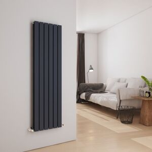 Emke - Anthracite Vertical Double Flat Panel Radiator Effortless Heating with Designer Radiator, 1600x450mm