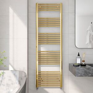 EMKE Heated Towel Rail Radiator Straight Central Heating Towel Rails Towel Warmer 1600x500mm Suitable for 8m², Gold