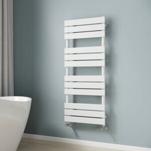 Heated Towel Rail Bathroom Radiator White Flat Panel Towel Radiator 1200 x 500mm Ladder Radiator Warmer - Emke