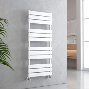 Towel Radiator Bathroom Radiator Flat Panel Towel Rail Radiator Bathroom Ladder Radiator - 1200 x 500 mm White - Emke