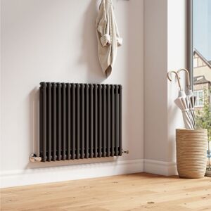 Traditional Cast Iron Style Radiator Anthracite Central Heating Rads Horizontal 2 Column 600x830mm - Emke