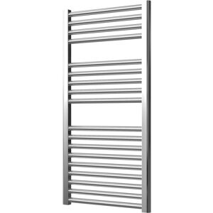 Greenedhouse - Extra High Heat Output Chrome Central Heating Towel Rail 500 x 1000mm Flat Bathroom Radiator Heater