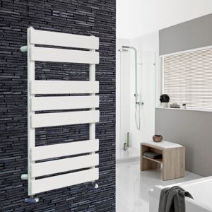 Warmehaus - Flat Panel Bathroom Heated Towel Rail Ladder Radiator Warmer -800x450mm White