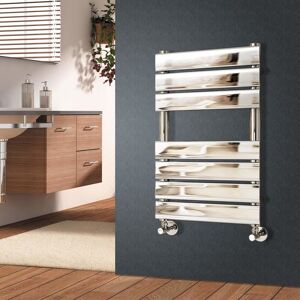 NRG - Flat Panel Heated Towel Rail Bathroom Rad Radiator Chrome 650x400mm