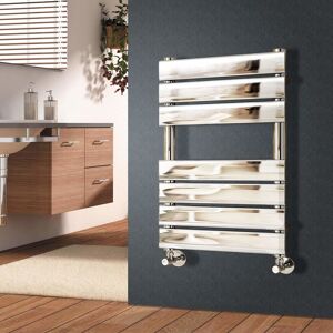 NRG Flat Panel Heated Towel Rail Bathroom Rad Radiator Chrome 650x500mm
