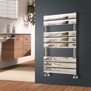 NRG - Flat Panel Heated Towel Rail Bathroom Rad Radiator Chrome 800x450mm