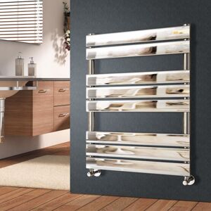 NRG Flat Panel Heated Towel Rail Bathroom Rad Radiator Chrome 800x600mm