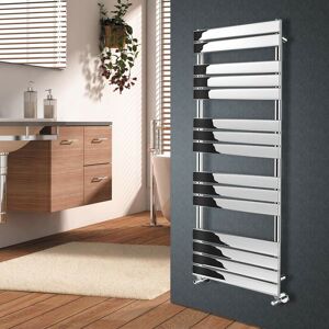 NRG - Flat Panel Heated Towel Rail Bathroom Rad Radiator Chrome 1600x600mm