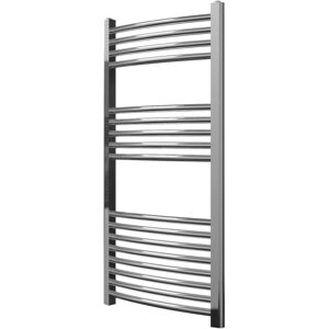Greenedhouse - Greened House 500mm wide x 1000mm Chrome Curved Central Heating Towel Rail high Designer Straight Towel radiator