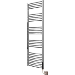 Greenedhouse - Greened House 500mm wide x 1600mm high Chrome Curved Electric Heated Towel Rail Designer Towel radiator
