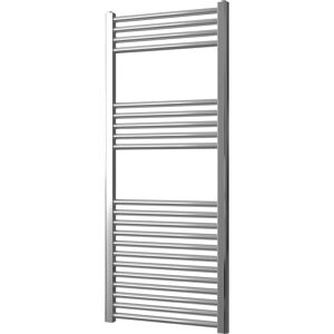 Greenedhouse - Greened House 500mm wide x 1200mm Chrome Flat Central Heating Towel Rail high Designer Straight Towel radiator
