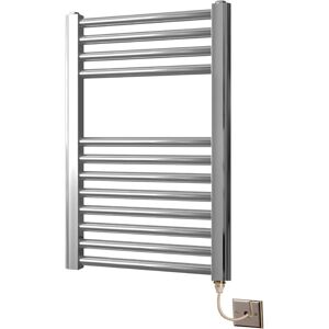 Greenedhouse - York Flat Chrome Electric Towel Rail 500 x 600mm Towel Radiator