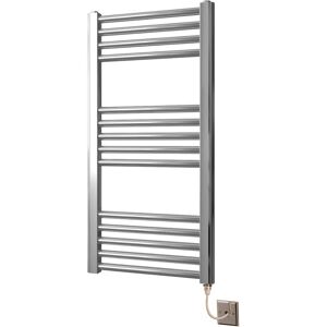 Greenedhouse - York Flat Chrome Electric Towel Rail 500 x 800mm Towel Radiator