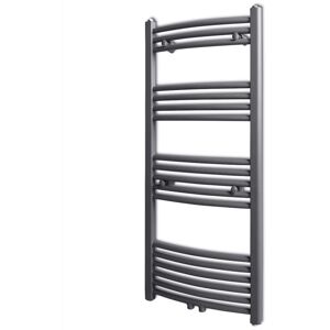 Vidaxl - Grey Bathroom Central Heating Towel Rail Radiator Curve 500x1160mm
