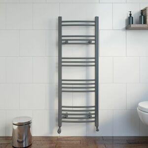 Duratherm - Anthracite Curved Heated Towel Rail Bathroom Radiator Designer 1200 x 450mm